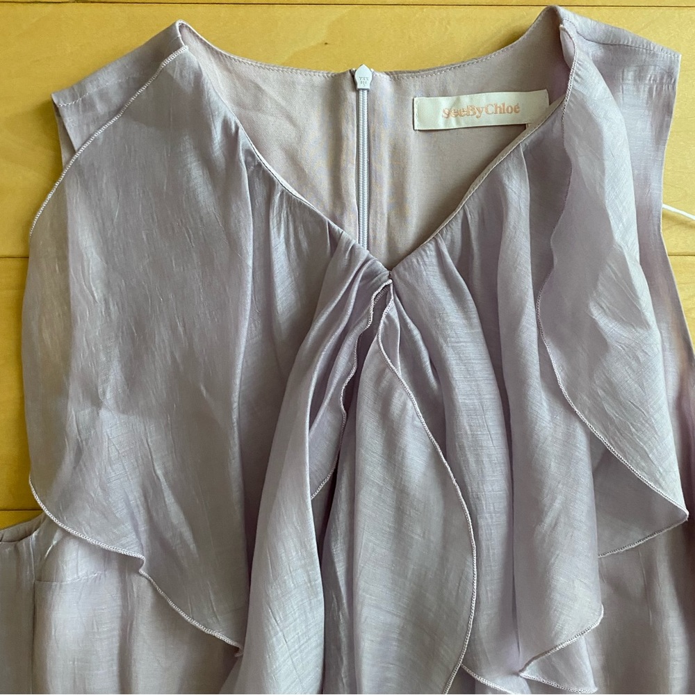 See by Chloe Organza Flounce Dress - Lavender Frost - Picture 7 of 14